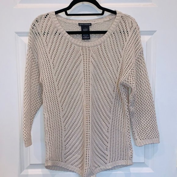 Chelsea & Theodore Sweaters - Chelsea & Theodore Loose Knit Crochet Summer Sweater